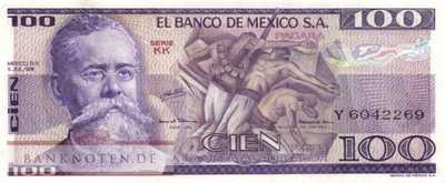 Mexico - 100  Pesos (#068a-KK_UNC)