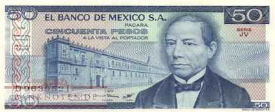 Mexico - 50  Pesos (#073-JV_UNC)