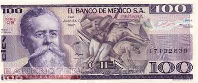 Mexico - 100  Pesos (#074a-QB_UNC)