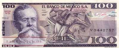 Mexico - 100  Pesos (#074c-VD_UNC)