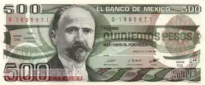 Mexico - 500  Pesos (#079a-DG_UNC)