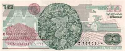Mexico - 10  Nuevos Pesos (#095-M_UNC)