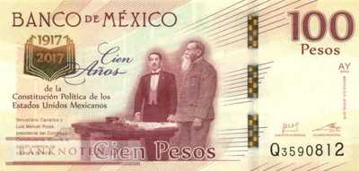 Mexico - 100  Pesos - commemorative (#130a_UNC)