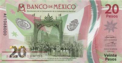 Mexico - 20  Pesos - commemorative (#132a-U4_UNC)