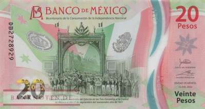 Mexico - 20  Pesos (#132h-2_UNC)