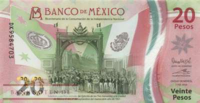 Mexico - 20  Pesos (#132j-U4_UNC)