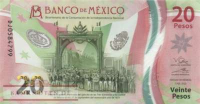 Mexico - 20  Pesos (#132j-U5_UNC)