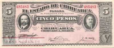 Mexico - Estado de Chihuahua - 5  Pesos (#S0532_A_AU)