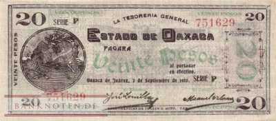 Mexico - Oaxaca - 20  Pesos (#S0959b-P_XF)