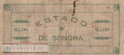 Mexico - Sonora - 5  Pesos (#S1067b_VG)