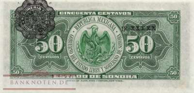 Mexico - Sonora - 50  Centavos (#S1070_UNC)