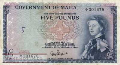 Malta - 5  Pounds (#027a_VG)