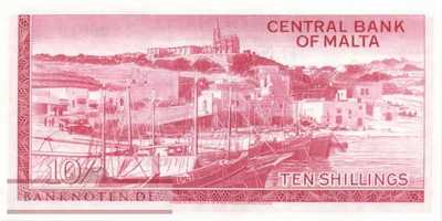 Malta - 10  Shillings (#028a_UNC)