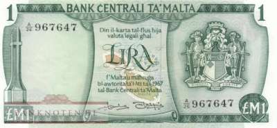 Malta - 1  Lira (#031b_XF)