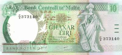 Malta - 10  Liri (#043a_UNC)