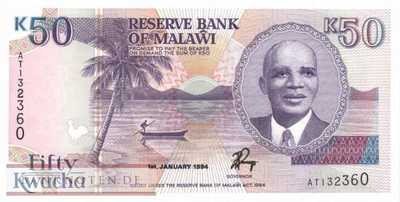 Malawi - 50  Kwacha (#028b_UNC)