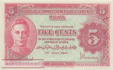 Malaya - 5  Cents (#007a_UNC)