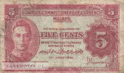 Malaya - 5  Cents (#007a_F)