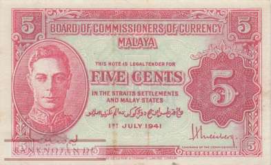 Malaya - 5  Cents (#007a_VF)
