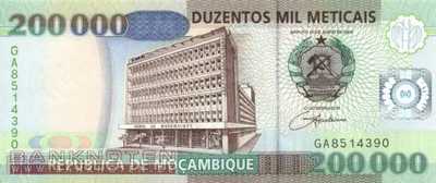 Mozambique - 200.000  Meticais (#141_UNC)