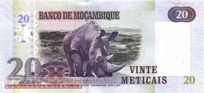 Mozambique - 20  Meticais (#143_UNC)