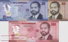 Mozambique: 20 - 100 Meticais (3 banknotes)