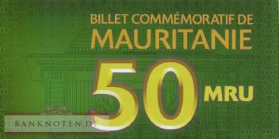 Mauretanien - 50  Ouguiya - Gedenkbanknote im Folder (#028a-3F_UNC)