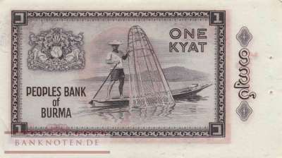 Myanmar - 1  Kyat (#052-2_AU)