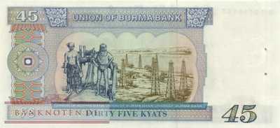 Myanmar - 45  Kyats (#064_UNC)