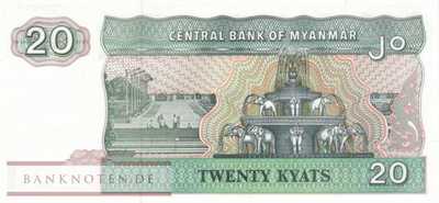 Myanmar - 20  Kyats (#072-2_UNC)