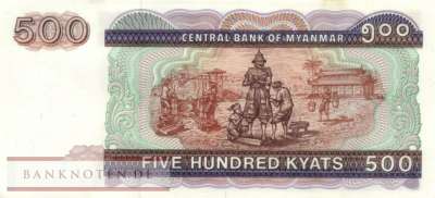 Myanmar - 500  Kyats (#076a_AU)