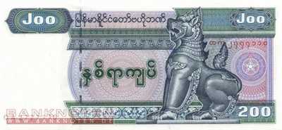 Myanmar - 200  Kyats (#078_UNC)