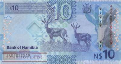 Namibia - 10  Namibia Dollars (#020a_UNC)