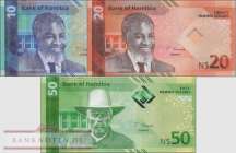 Namibia: 10 - 50 Dollars 2025 (3 Banknoten)