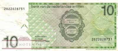 Netherlands Antilles - 10  Gulden (#023a_F)