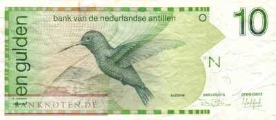 Netherlands Antilles - 10  Gulden (#023a_F)