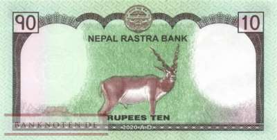 Nepal - 10  Rupees (#077b_UNC)