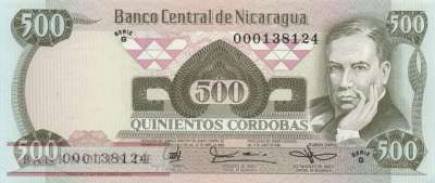 Nicaragua - 500  Cordobas (#144_UNC)
