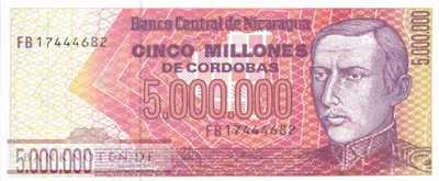 Nicaragua - 5 Millionen  Cordobas (#165_UNC)