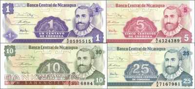 Nicaragua:  1 - 25 Centavos (4 banknotes)