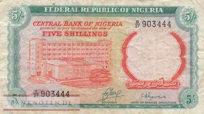 Nigeria - 5  Shillings (#010b_F)