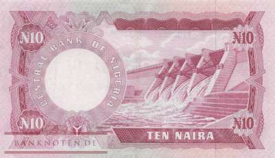 Nigeria - 10  Naira (#017b_VF)