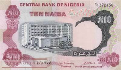 Nigeria - 10  Naira (#017b_VF)