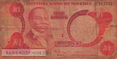 Nigeria - 1  Naira (#019a_VG)