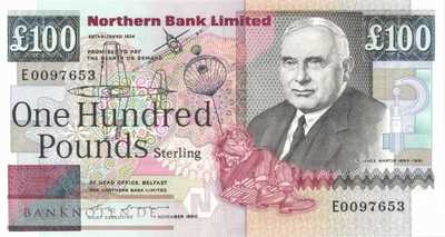 Northern Ireland - 100  Pounds (#197_UNC)