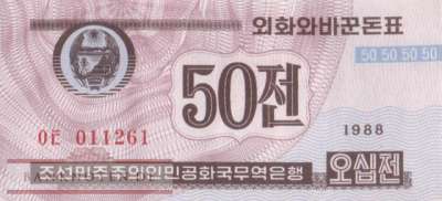 Nordkorea - 50  Chon (#026-2_UNC)