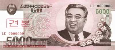 Korea North - 5.000  Won - SPECIMEN (#066a-1S_UNC)