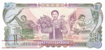 Korea North - 1  Won - 60 years Kim Jong Il (#CS08Eb_UNC)