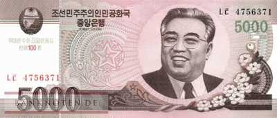 Korea North - 5.000  Won - years Kim Il Sung (#CS17_UNC)