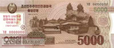 Korea North - 5.000  Won - 000-numbers (#CS20_UNC)
